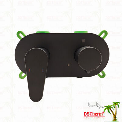 PPR 5-Wege Schwarz verchromtes Mischbatterie-Duschventil zur Temperatur- und Durchflussregelung