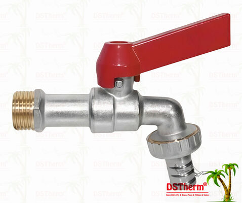 Nickelbeschichtet Schwerlast-Klassiker Gerader Aluminium-Handgriff Bibcocks Wasserspritzer Wasserhahn Wasserhahn Spigot 1/2 "