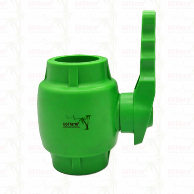 PPR-Kugelventil aus Kunststoff mit Wellenhandgriff und Messingkugel ergonomischem Wellenhandgriff 20-63 mm