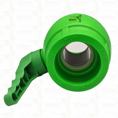 PPR-Kugelventil aus Kunststoff mit Wellenhandgriff und Messingkugel ergonomischem Wellenhandgriff 20-63 mm
