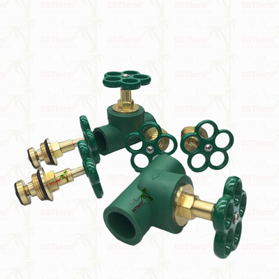 Customisierte schwerere Art Stoppventilpatrone mit grünem Griff Messingpatrone Messing Spindelventil Oberteil