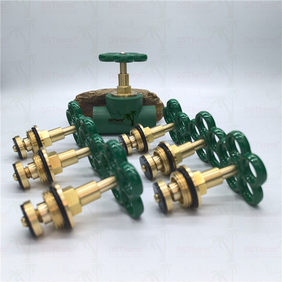 Customisierte schwerere Art Stoppventilpatrone mit grünem Griff Messingpatrone Messing Spindelventil Oberteil