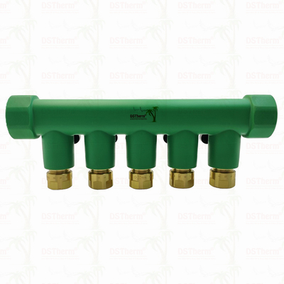 PPR-Verteiler mit Kugelhahn Warmwasser Rot 5-Wege-Verteiler Kundenspezifisches Logo und Farbe 25mm
