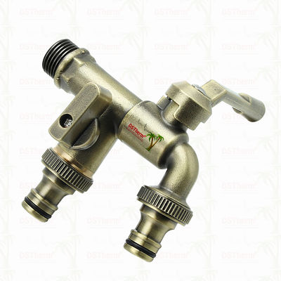 Doppelanschluss Garten Wasserhahn Messing Wasserhahn Messing Wasserhahn Ventil Wasserhahn 1/2"-1"