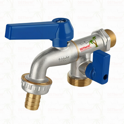 Mittlerer Klassiker Universal Aluminium-Griff Doppel-Auslass-Kran Messing-Kran Messing-Tap 1/2"*3/4"*3/4"