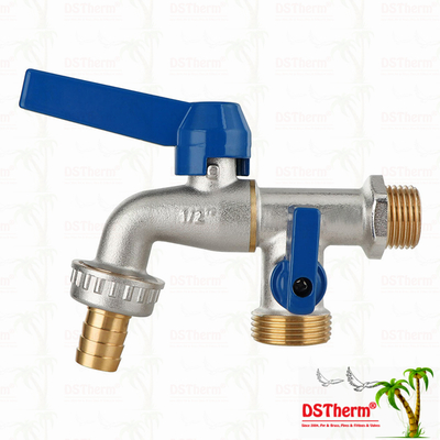 Mittlerer Klassiker Universal Aluminium-Griff Doppel-Auslass-Kran Messing-Kran Messing-Tap 1/2"*3/4"*3/4"