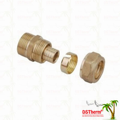 Gleiche Messinginstallationen Messingfarbe kundengebundener Logo Screw Fittings Middle Weight verlegte Koppelung Pex
