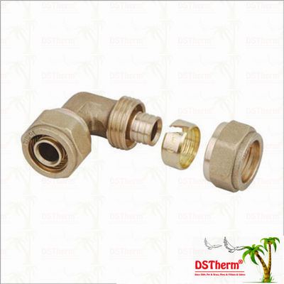 Weibliche verlegte Messinginstallationen Messingfarbe kundengebundener Logo Screw Fittings Middle Weight Ellbogen Pex