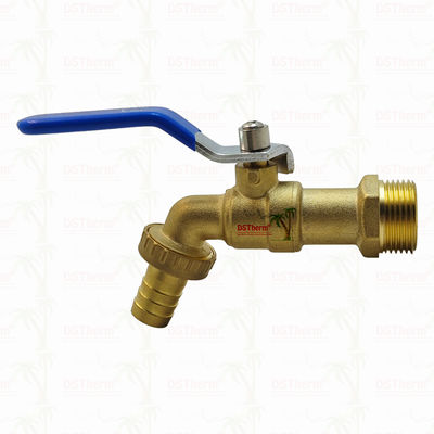 Gold Plated Heavy Duty Classic Blue Iron Handle Bibcocks Water Spout Faucet Spigot Water Tap 3/4"