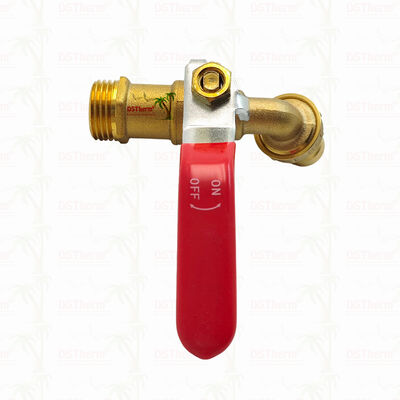 Gold beschichtet Schwerlast-Klassiker Rot-Eisen-Griff Bibcocks Wasserhahn Spülkanal Wasserhahn Spigot 1/2 "