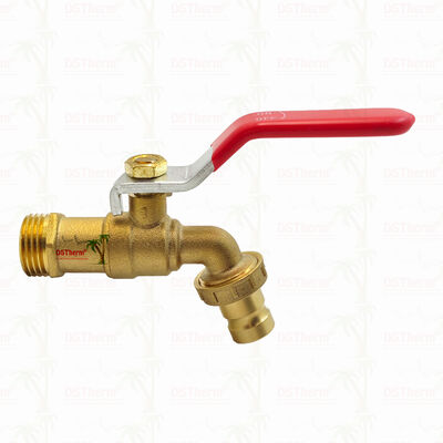 Gold beschichtet Schwerlast-Klassiker Rot-Eisen-Griff Bibcocks Wasserhahn Spülkanal Wasserhahn Spigot 1/2 "