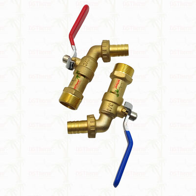 Goldplattierte Schwerlast-Klassiker Rot-Eisen-Handgriffe Bibcocks Wasser Spülkanal Wasserhahn 3/4 "