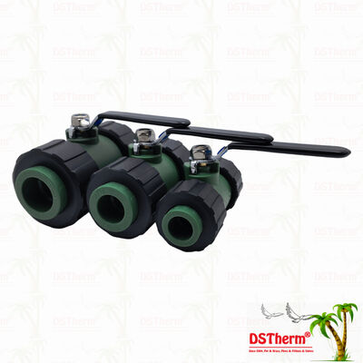 PPR-Kugelhahn mit Doppel-Union, Messingkugel, Eisengriff 20-63MM, Kundenspezifisches LOGO