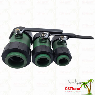 PPR-Kugelhahn mit Doppel-Union, Messingkugel, Eisengriff 20-63MM, Kundenspezifisches LOGO