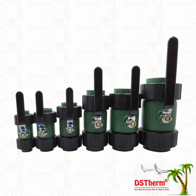 PPR-Kugelhahn mit Doppel-Union, Messingkugel, Eisengriff 20-63MM, Kundenspezifisches LOGO