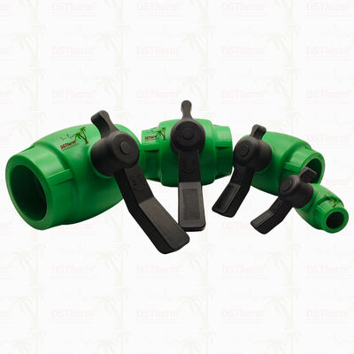 PPR Kugelhahn mit vollem Durchgang und Messingkartusche für PPR-Rohr 20-63 mm, anpassbar