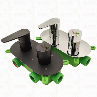 PPR 5-Wege Schwarz verchromtes Mischbatterie-Duschventil zur Temperatur- und Durchflussregelung