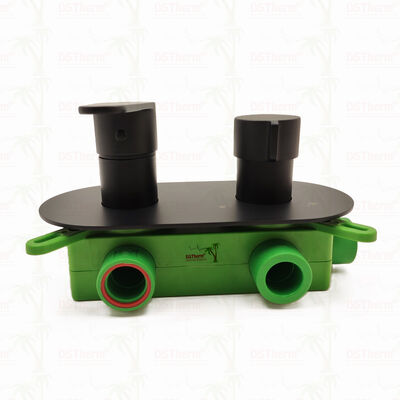 PPR 5-Wege Schwarz verchromtes Mischbatterie-Duschventil zur Temperatur- und Durchflussregelung