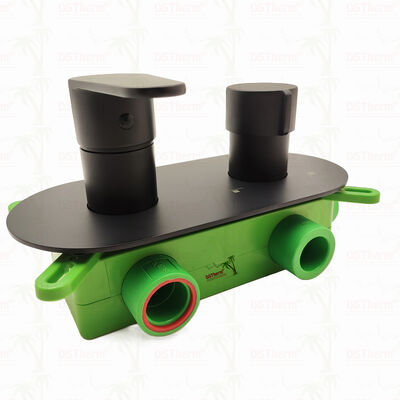 PPR 5-Wege Schwarz verchromtes Mischbatterie-Duschventil zur Temperatur- und Durchflussregelung