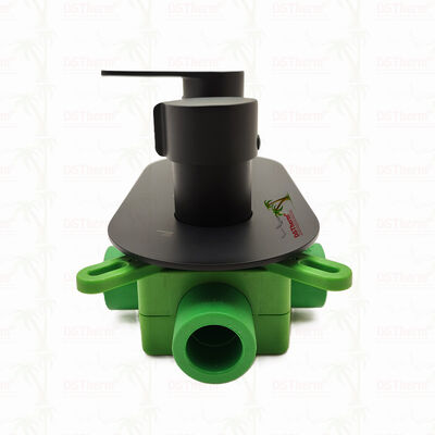 PPR 5-Wege Schwarz verchromtes Mischbatterie-Duschventil zur Temperatur- und Durchflussregelung