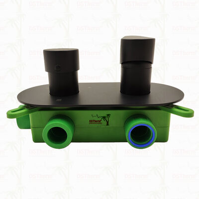 PPR 5-Wege Schwarz verchromtes Mischbatterie-Duschventil zur Temperatur- und Durchflussregelung