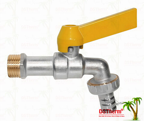 Nickelbeschichtet Schwerlast-Klassiker Gerader Aluminium-Handgriff Bibcocks Wasserspritzer Wasserhahn Wasserhahn Spigot 1/2 "