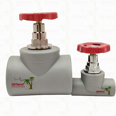 Graues verchromtes PPR-Absperrventil mit Messingkartusche Global Valve 20-110mm