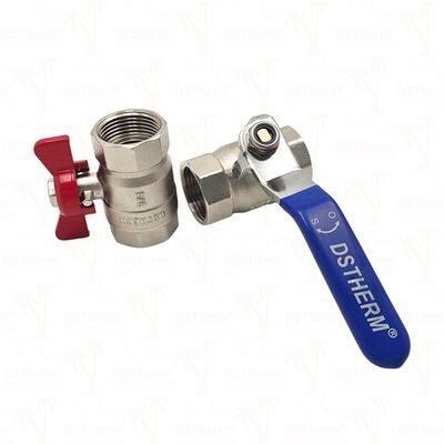 PN25 Messing-Kugelventil Chrom-verbundene Kugel, weiblich x weiblich Vollverschluss 1/2"4"
