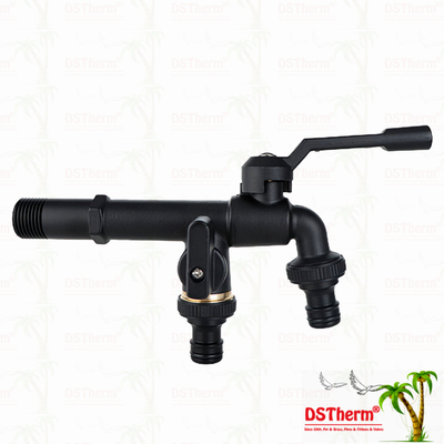 Langer Auslauf Schwerlast Messing Doppel Auslass Wasserhahn Verlängerter Körper Armaturen Messing Wasserhahn 1/2