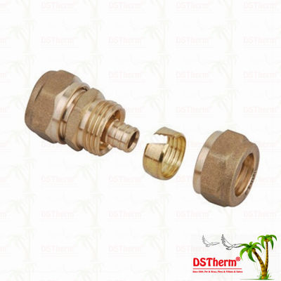 Gleiche Messinginstallationen Messingfarbe kundengebundener Logo Screw Fittings Middle Weight verlegte Koppelung Pex