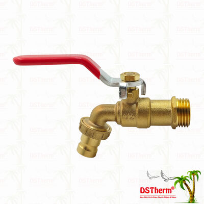 Gold beschichtet Schwerlast-Klassiker Rot-Eisen-Griff Bibcocks Wasserhahn Spülkanal Wasserhahn Spigot 1/2 