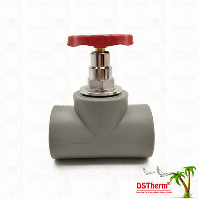 Graues verchromtes PPR-Absperrventil mit Messingkartusche Global Valve 20-110mm